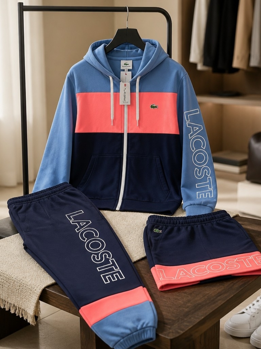Lacoste Men’s Tracksuit 3 Piece , Jacket XL Sweat Pants L Shorts L
